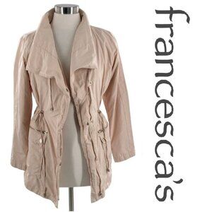 Francesca's "Miami" | Blush Utility Trench Coat | Size Large
